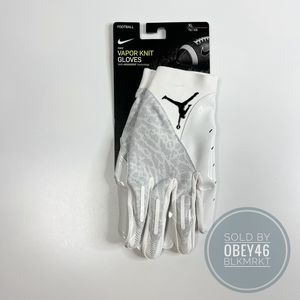 Nike Jordan Vapor Knit 4.0 Football Gloves White  DM0050-102 Mens Size XL